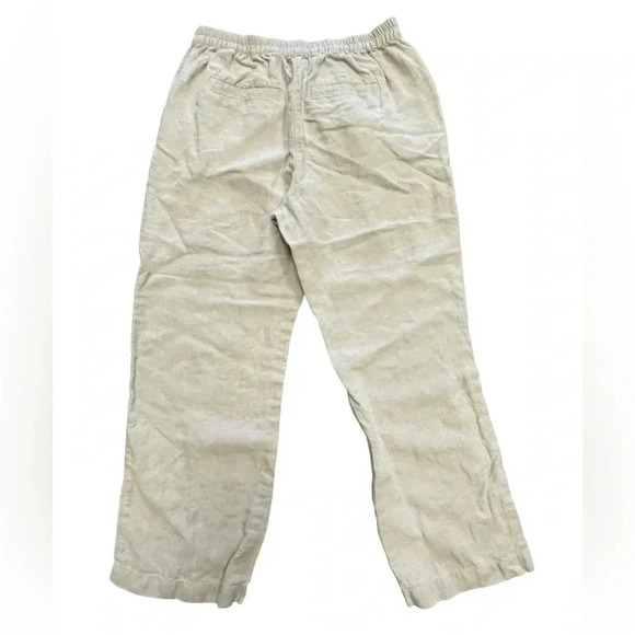 L.L.  Bean Linen Oatmeal Straight Leg Pants Size 12 - Picture 2 of 9